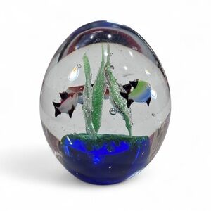 Vintage Studio Art Glass Aquarium Fish Paperweight